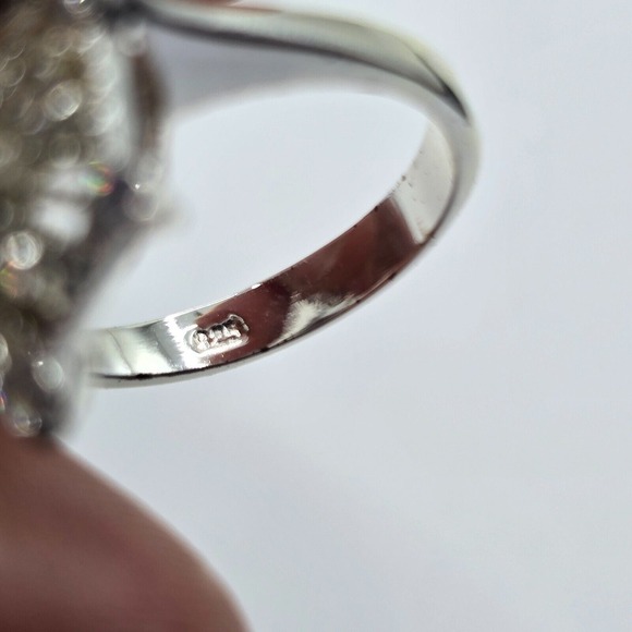 Multicolored and Clear Rhinestone Ring 925 Silver Plated Size 9 Women‎ Jewelry - Picture 5 of 7